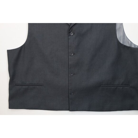 Caravelli Mens Size 54R Super 150s 3 Piece Suit Wedding Gray Pants 48x27 - Picture 9 of 16